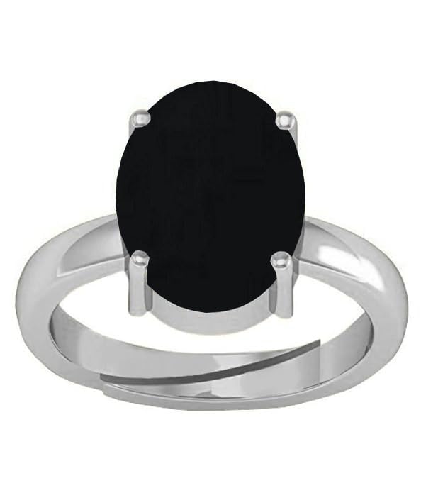 SIDHARTH GEMS 8.00 Carat Sulemani Hakik Ring Original Natural Black Haqiq Precious Gemstone Hakeek Astrological Silver Plated Adjustable Ring Size 16-24 for Men and Women (B09TWXNR4M) Amazon Price History, Amazon Price Tracker