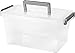 IRIS USA 5 Quart Clear Plastic Storage Bins with Secure Buckles and Portable Handle, Medium Deep, Clear/Silver, 6 Pack