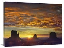 24 x 32 in. The Mittens & Merrick Butte at Sunrise Monument Valley Arizona Art Print - Tim Fitzharris