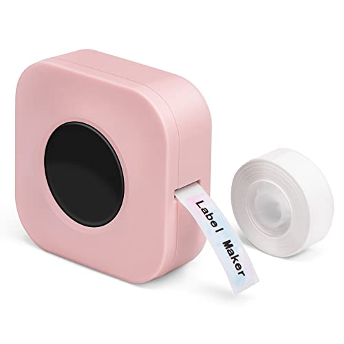 Bluetooth Label Maker-Phomemo Q30S Mini Label Maker Machine Portable Label Printer for Storage/Name/Document Label,Compatible with iOS Android, Pink