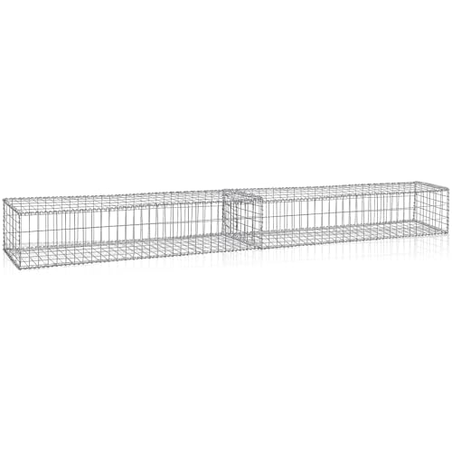 Tandefio 1 Pcs Galvanized Steel Gabion Baskets Modular Gabion Galvanized Steel Cages Stone Planter Cages Stone for Garden Projects Quick and Easy Construction Silver (118 X 11.8 X 19.7)