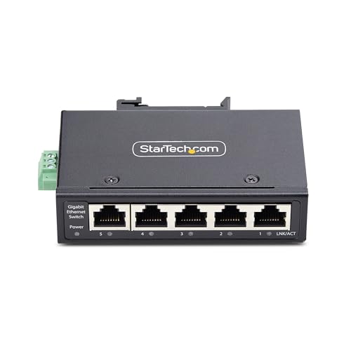StarTech.com 5 Port Unmanaged Industrial Ethernet Switch IP30 TAA Commutateur non géré 5 x 101001000Base T Montage sur rail DIN fixation murale DC Conformité TAA - vue 7