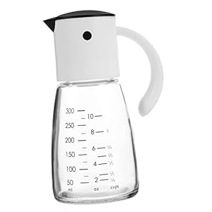 CIYODO Glazen Kruidenfles Olijfolie Karaf Siroop Dispenser Olijfolie Houder Glazen Olie Bewaarfles Glazen Azijnflessen Olijfolie Pot Autoflip Olieflessen Zandloper Container Silicagel