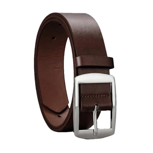 Mnjyihy PU Leather Belt For Men Business Casual Metal Pin Buckle Waist Strap Belts For Jeans Men Belt