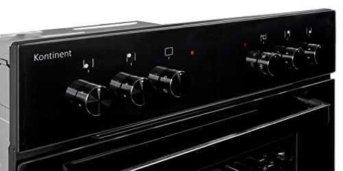 Kontinent Einbau-Herd-Set Schwarz Grill, Glaskeramikkochfeld rahmenlos 62 Liter Garraum – Bild 4