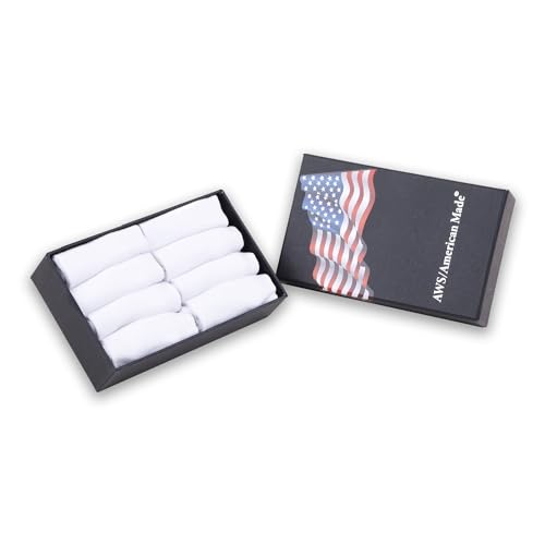 AWS/American Made 8 Pairs White Bamboo Low Cut Ankle Socks for Women Shoe Size 6 to 9 with Gift Box4