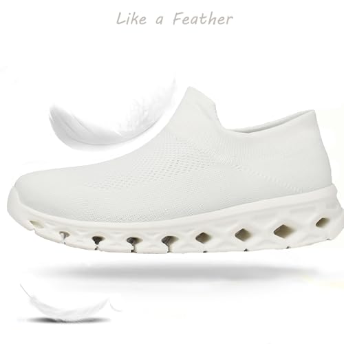 FLARUT Women's Walking Shoes Cushioning Loafer Sneakers Slip on Lightweight Mesh Sock Shoes2