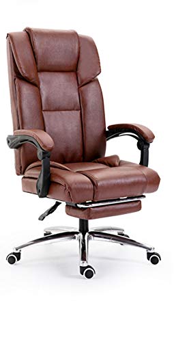Preisvergleich Produktbild LoiEGC Chef Stuhl Computerspielstuhl Bürostuhl Heimstuhl Liegestuhl Fußstütze Ledermassage Liftsitz-Braun + Mit Fußstütze