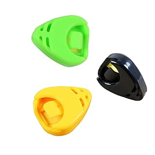 Rayzm Lot de 3 supports en plastique pour médiators de guitare, noir, jaune et vert - Les Beatles, Paul McCartney, John Lennon, RIngo Starr, George Harrison