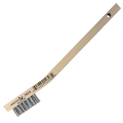 Utility Brushes, Wood Block/Handle, Stainless Steel Bristles, Stapled (30 Pack) (30pk)
