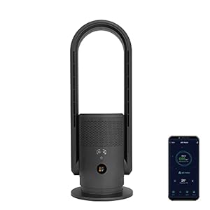 djive ARC Heater 3in1 rotorloze ventilatorkachel, luchtreiniger & ventilator, HEPA 14 filter & UVC tegen 99,995% van virussen, stof & pollen, smart home, app, Alexa, GoogleHome, kantoor, stil, grijs