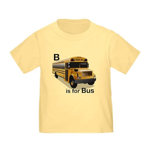 CafePress B is for Bus: School Bus Toddler T Shirt Toddler Graphic Tee, 100% Cotton Daffodil Yellow