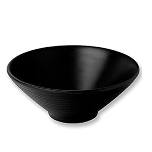 Melamine Round Bowls Japanese Ramen Vietnam Pho Noodles Soup Rice Bowls Set, Black, 5.5″, 7″, 8″, 9″, Black #LJB (24, 9″ (44 oz))