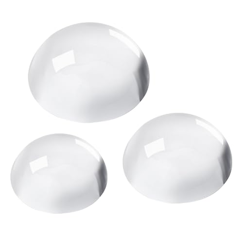 PH PandaHall 3 pcs Cristal Dôme Presse Papiers en Verre Presse Papiers Loupe Ronde Bloc de Verre Bureau Accessoires de Bureau Décor de Table pour la Lecture...
