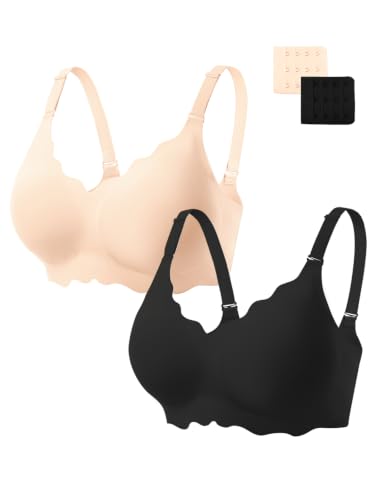 Image of COCOMARTS Jelly Bras for Women No Underwire Scalloped Wireless Push Up Bra