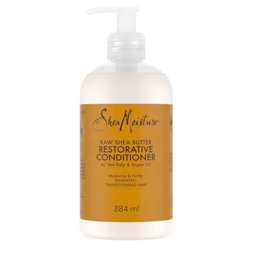 SheaMoisture Acondicionador Restaurativo Manteca de Karité - Extra Hidratante para Cabello Grueso, Rizado o Seco - Con Aceite de Argán y Alga Marina - Sin Sulfatos - 1 x 384 ml