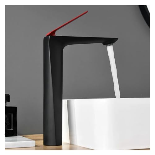 Grifo termostático de lavabo oro rosa con cascada para baño moderno 7