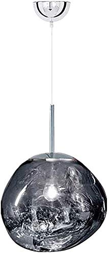 FANLIU Suspension post-moderne de fusion de verre Lustre Lava Lampe suspendue moderne Lustres Melt pendentif Lampes/lumières en verre Lava irrégulière Argent/Or/Cuivre Rouge Miroir Salon Hanging