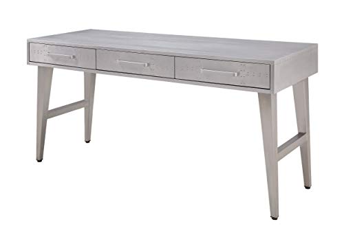 Acme Brancaster Metal Desk in Aluminum