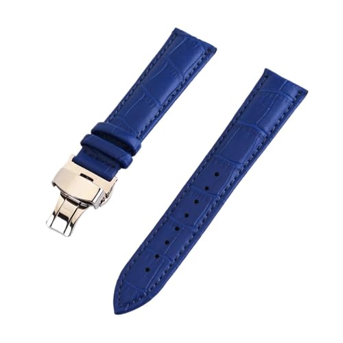 [LZVTWXJPW] 12 14 16 18 19 20 21 22 24mm Leather Watch Strap With Butterfly Buckle For Watch Band Watch Accessories With Tool(L 