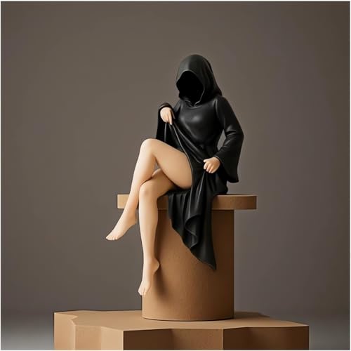 Estatua misteriosa negra 4 pulgadas decoración estante miniatura 2