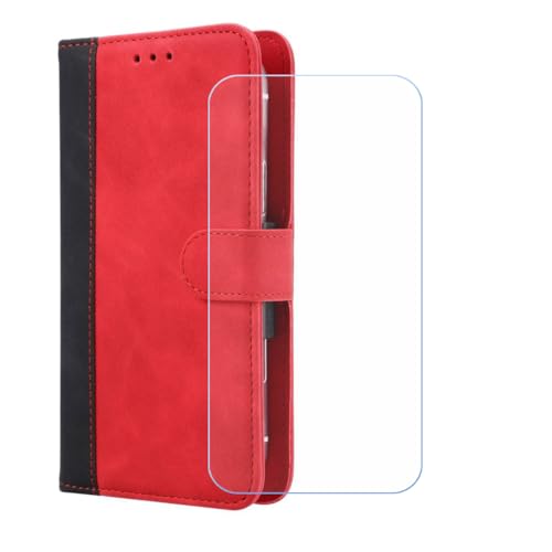 BMPNLSZ PU Cuir Etui pour Logicom Aero + Verre trempé, HD Anti Rayures Film Protection écran - Fermeture Pliant Coque Cover Housse de Protection pour (6,5