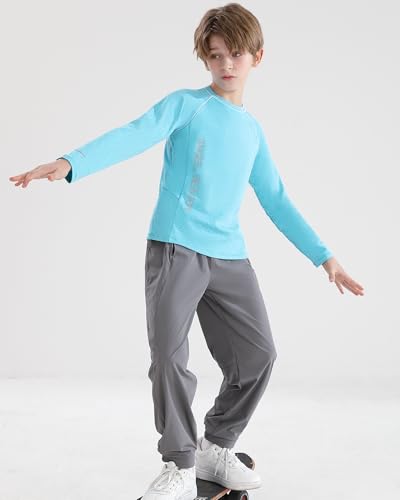 Angel season Boys Girls Long Sleeve Shirts Breathable Moisture Wicking Athletic Activewear T-Shirt for Kids, 5-14 Years4