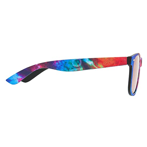 Piranha Avant Retro Sunglasses for Men and Women with Tie Dye Patterned Frames and Blue Mirror Lenses3