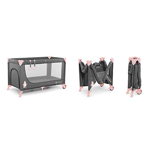 سرير أطفال جوي بتصميم مطوي من كيه كيه كيندركرافت، لون وردي