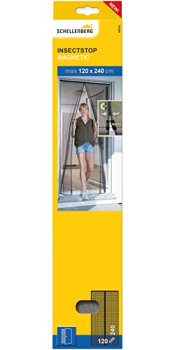 Schellenberg 50643 Fliegenvorhang BalkontĂĽr mit Magneten, Insektenschutz Magnetvorhang, 120 x 240 cm, Anthrazit