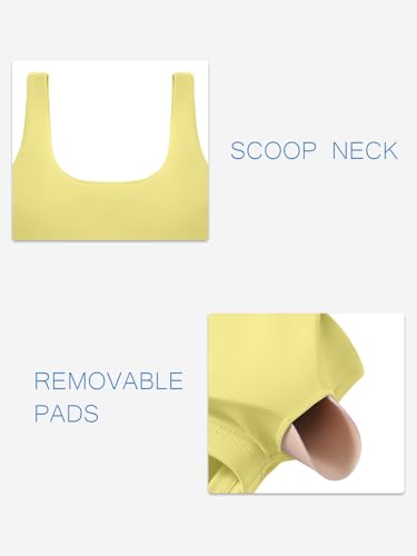 Image of LASLULU Womens Sport Bras Long Line Workout Yoga Gym Athletic Tops Clothes Shirts Camisole Padded Crop Tank Tops