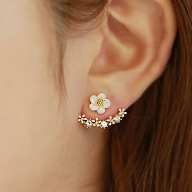 Flower Earrings for Women Bohemian Daisy Stud Earring Elegant Zircon Flower Stud Earring Prom Costume Jewelry Gift for Women - Image 3