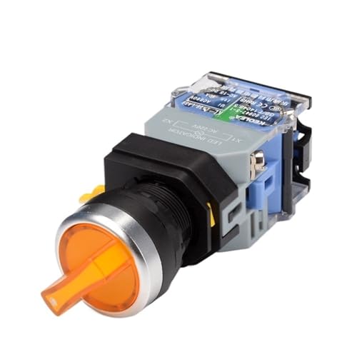 Image of ZDVHOMCB 22mm LA38 Illuminated Pushbutton Switch Self-Locking Reset Flat Switch 24 220V Red Green Start Mushroom Knob with Light Self-Locking(Light 3 position-02,6V) ZDVHOMCB