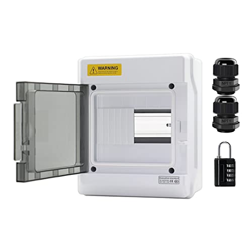 Lemotech 6 Way Circuit Breaker Box Ip66 Pc/Abs Alloy Plastic Transparent Cover Power Distribution Box With Bus Bars,Din Rail And Padlock (6 Way） #TOP7