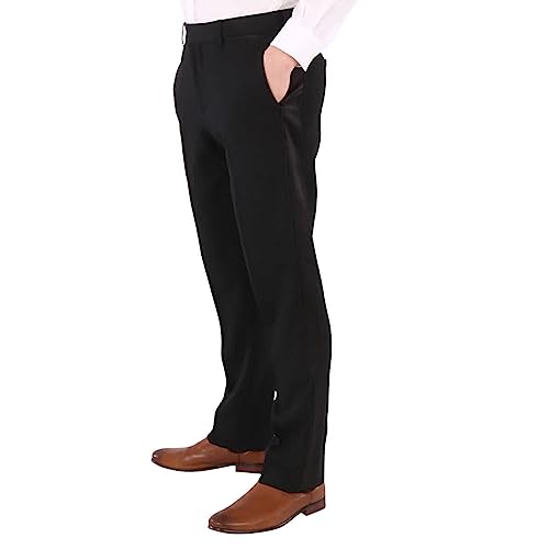 BURBERRY Men's Black Slim Fit Silk Satin Detail Wool Tailored Trousers, Brand Size 48 (Waist Size 32.7")3