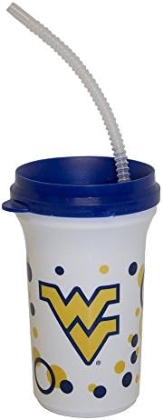 Whirley NCAA Licensed Sippy Cup with a Straw (West Virginia Mountaineers)