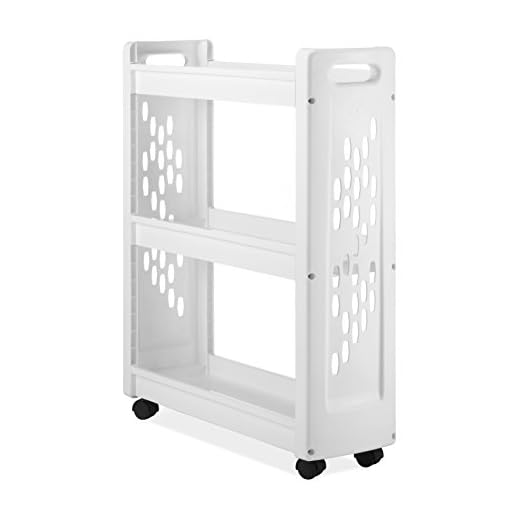 Whitmor 3 Tier Rolling Laundry Cart - Space Saving Mobile Storage Solution