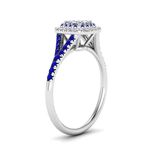 Image of Choose Your Gemstone Delicate Double Halo Diamond CZ Ring Sterling Silver Princess Shape Halo Engagement Rings Matching Jewelry Wedding Jewelry Easy to Wear Gifts US Size 4 to 12