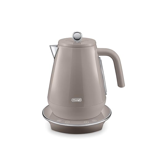 DeLonghi Eclettica SpecialTea KBY3011.BG Classic Style Electric Kettle with Variable Temperature Control 40-100 Anti Scale Filter 360 Swivel Base Cord Storage 1.7L 3000W Blissful Beige