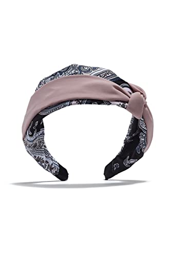 Haarreif Haarband Stirnband Kopfband mit Knoten Vintage Retro Style rosa Textil Damen Haarschmuck Cover