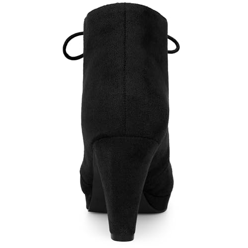 Allegra K Women's Lace Up Platform Block Heels Ankle Boots4