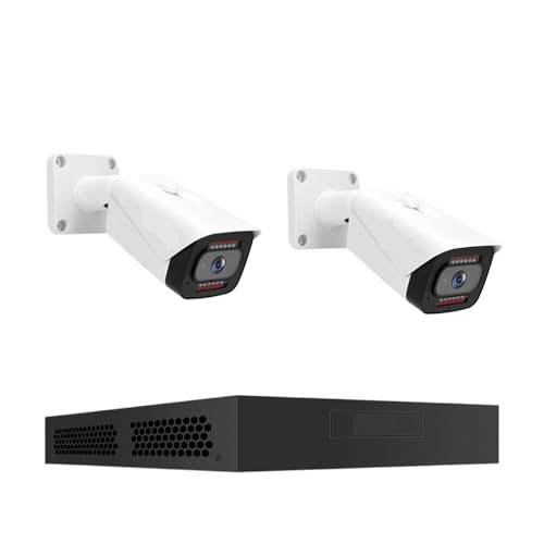 De Cámara Seguridad PoE 4K 8 MP, Kit Videovigilancia con IA, Canales P2P, Audio Bidireccional, IP For Exteriores Y Hogar, CCTV, NVR(2T,8CH NVR with 2 CAM)