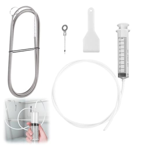KüHlschrank Reinigungsset ReinigungsbüRste Cleaner,KüHlschrank Abfluss Reinigung Abflussreiniger Cleaning, KüHlschrankreinigungsset AbflussbüRste Drain,KüHlschrank Reiniger (1m Abflussbürste)
