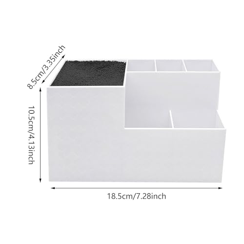 Rangement d'outils de coiffure blanc avec support de ciseaux et bac pour peignes
