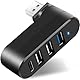 4-Port USB 3.0 Hub [90°/180° Grad drehbar], USB Splitter mit 3 USB Ports & 1 USB C Power/Data Port, USB Extender für Laptop, Car, Mac Pro, iMac, MacBook Air, MacBook Pro, MacBook und mehr