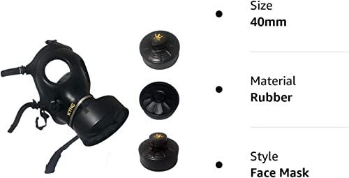 Kyng Gas Mask Face Mask Respirator (4 Piece Combo) Mask Protection W/Premium Black 40Mm Premium Filter Canister For Halloween, Prepping, Emergency Preparedness, One Size Fits All #TOP3