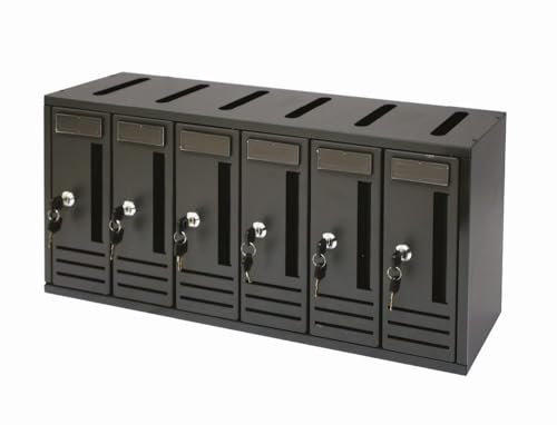 MBM Buzón para condominio con 6 cajas, antracita, modelo Dumas, 62 x 18 x 30 cm