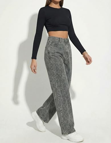 Image of ODDMONEKY Baggy Jeans for Women || Relaxed Fit Wide Leg High Rise Jeans for Women (Wjeans-8)
