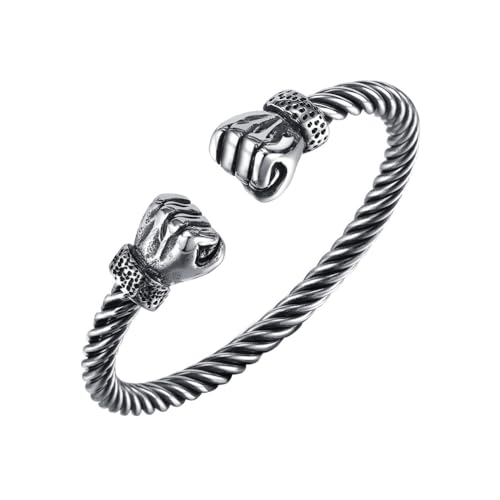 Bracelet homme acier inoxydable 18mm crâne boxe retro
