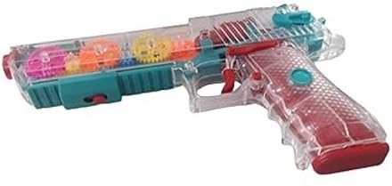 KMC KIDOZ Musical and 3D Lights Kids Transparent Gun, Gears Concept Gun Toys Guns & Darts (Multicolor) (cm216)